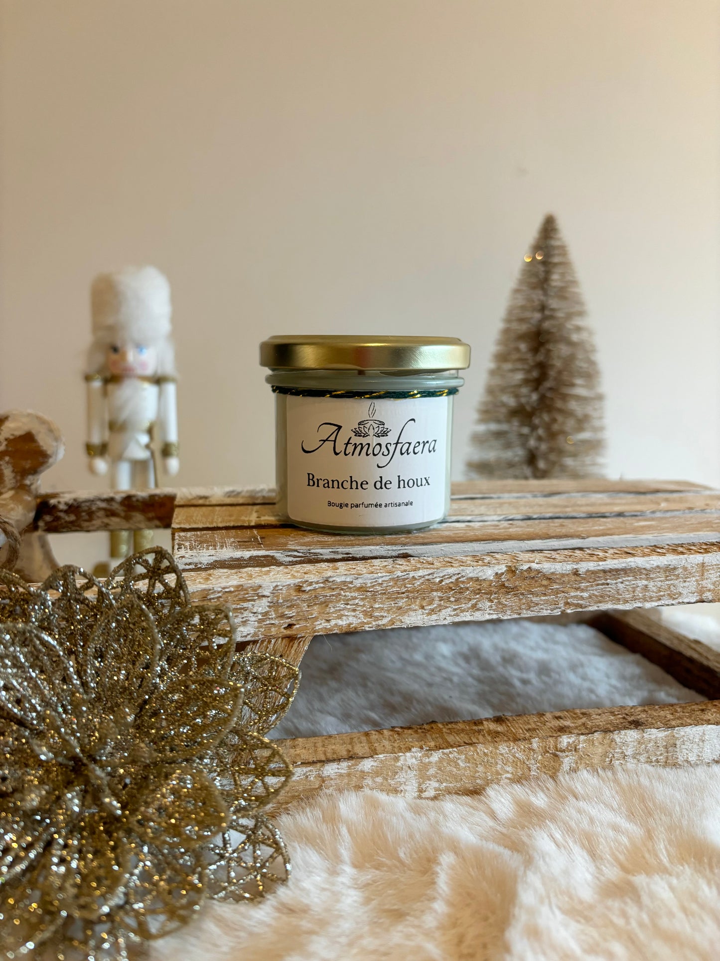 Bougie branche de houx